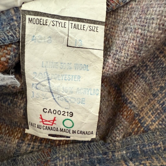 The Perfect Vintage 70s A-line midi skirt in soft wool tweed plaid - Picture 8 of 8